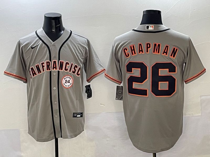 Men San Francisco Giants #26 Chapman Grey Game Nike 2025 MLB Jersey style 38->san francisco giants->MLB Jersey